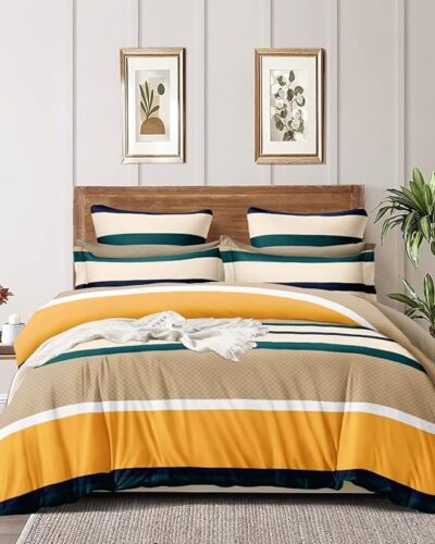 Cotton Feel Glace Cotton 300 Threadcount Elastic Fitted Printed Queen Size Double Bed Bedsheet